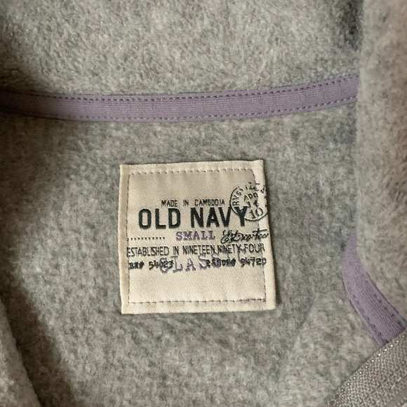 Like NEW Old Navy 1/4 zip jacket pull over fleece gray color size small - Picture 4 of 10